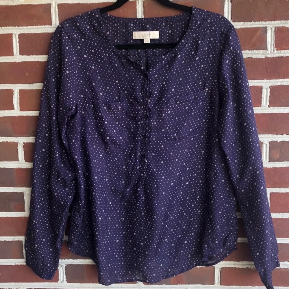 LOFT Sheer Long Sleeve Blouse